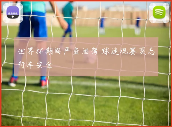 世界杯期间严查酒驾 球迷观赛莫忘行车安全