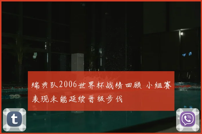 瑞典队2006世界杯战绩回顾 小组赛表现未能延续晋级步伐